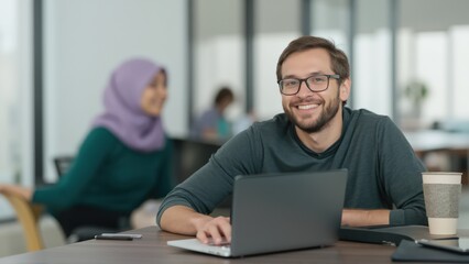 Obraz premium people working on laptop