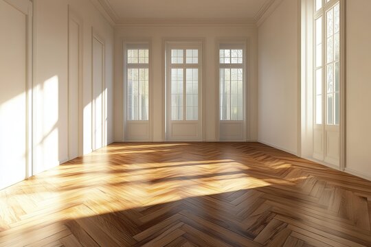 wooden parquet floor in apartment