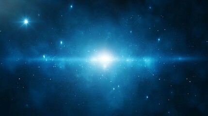 Obraz premium Abstract Night Sky with Blue Nebula and Stars in a Dark Galaxy Illustration