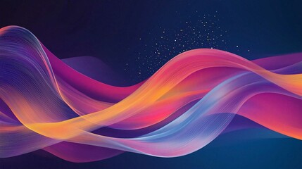 Obraz premium Blue Wave Light Illustration with Curved Lines and Fractal Pattern for Artistic Wallpaper Design
