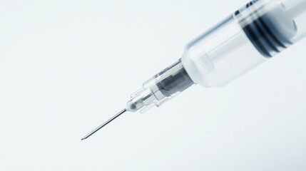 A close-up of an insulin pen being used for injection, against a white background, Clinical style