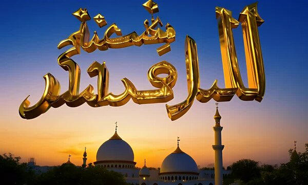 Sunset Silhouette of Al Rawdah Mosque, Sharjah, UAE