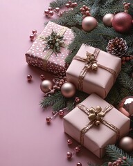 Pink christmas boxes