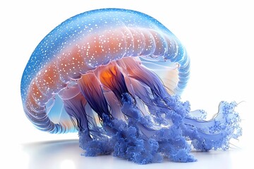 stunning jellyfish isolated at white background