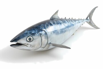 Tuna fish on white background