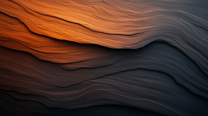 Obraz premium Textured abstract background with flowing lines in warm orange and dark tones, creating sense of depth and movement.