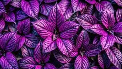 Fototapeta premium Closeup view of vibrant purple leaves creating an abstract texture background, purple, leaves, nature, closeup, abstract