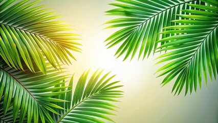 Fototapeta premium Palm leafs on background, palm, leaf, tropical,foliage, green, nature, isolated, background, exotic, botanical, plant