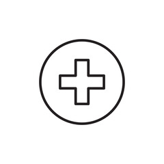Obraz premium Cross flat icon. Thin line signs , vector Medical outline illustration for web and app..eps