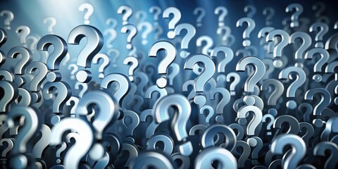 of question marks rising on a background of doubt and skepticism, with a humorous label providing an answer, Doubt