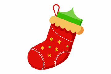 pretty Christmas red embroidered vector illustration