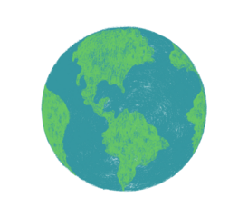 Green earth abstract illustration. Green planet illustration png. Earth globe illustration in cartoon style.