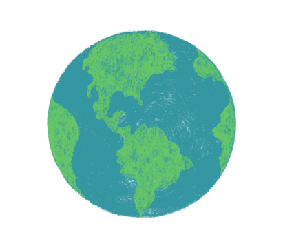 Green earth abstract illustration. Green planet illustration png. Earth globe illustration in cartoon style.