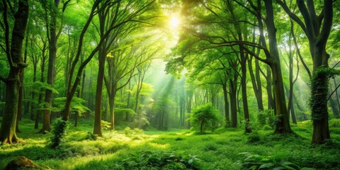 Obraz premium Lush green forest environment conservation concept, planet earth, natural, green, conservation, environment