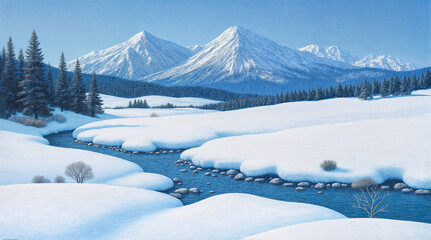 Fototapeta premium snowy landscape