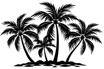 Fototapeta premium Coconut trees Isolated on white background vector art illustration