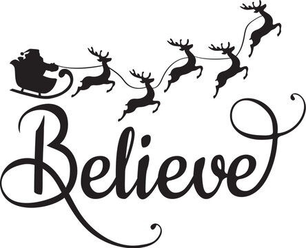 Vector Believe Santa