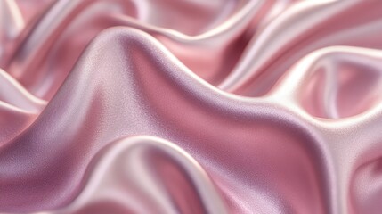 Obraz premium Smooth Pink Satin Fabric Draped with Gentle Waves and Curves