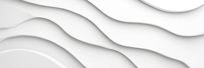 Obraz premium Abstract white wavy patterns creating a minimalistic 3d effect