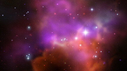 Obraz premium Space vector background with realistic nebula and shining stars. Magic colorful galaxy with stardust