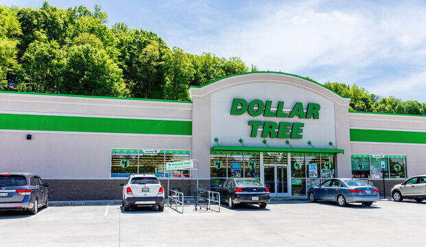 JOHNSON CITY, TN, USA-4/29/19: Dollar Tree is a chain of discount variety stores, headquartered in Chesapeake, Virginia, with over 14,000 stores in the U.S. and Canada.