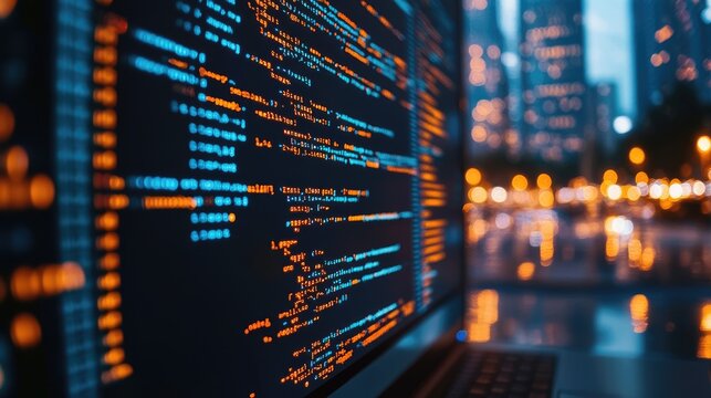Code tapestry: innovative wallpaper featuring flowing computer code, reflecting beauty of software structure, merging art with technology, celebrating complexity, logic within digital landscapes.