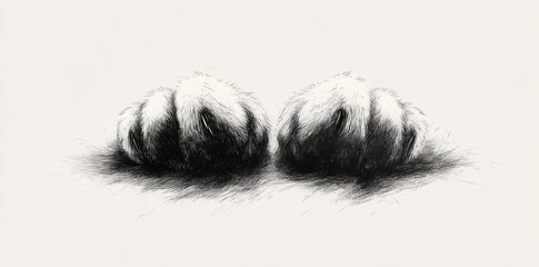 Obraz premium A Detailed Drawing Of Two Cats Paws