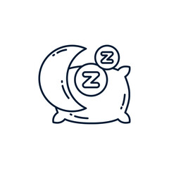 Rest Time Illustration with Moon and Pillow