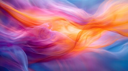 Obraz premium Abstract colorful swirling smoke, vibrant hues, dynamic flow, smooth texture, artistic background.