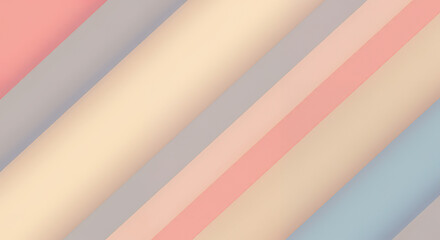 Obraz premium Abstract Pastel Diagonal Stripes Background: Soft Pink, Beige, Gray, and Blue Color Palette