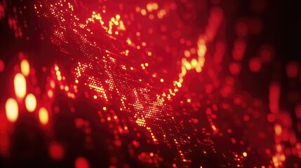Fluctuating red trend line depicting market volatility on a digital financial chart illustrating profit and loss concepts in stock investing.