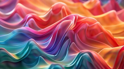 Obraz premium Abstract colorful waves, with a smooth, shiny, and soft texture.