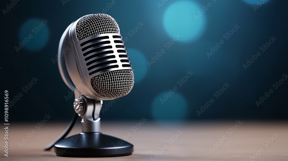 Leinwandbilder depicting vocal cords represented by abstract waves and microphone symbol emphasizing the concept of