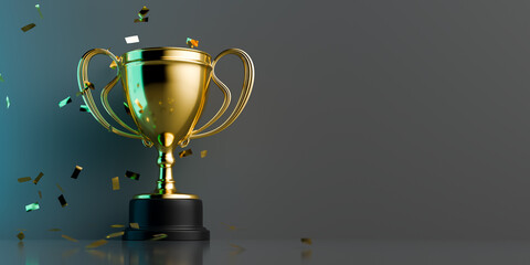 Awards ceremony with trophy copy space backgrounds. 3d rendering