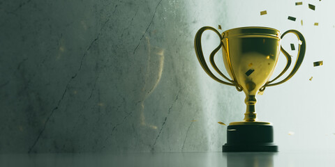 Awards ceremony with trophy copy space backgrounds. 3d rendering