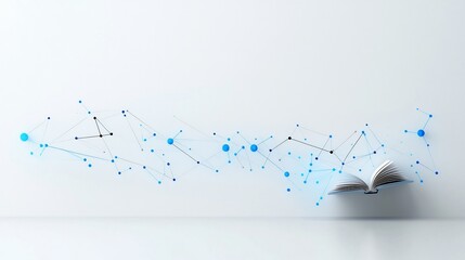 Minimalist abstract representation of a book and a person s voice depicted as clear flowing sound lines on a simple white background symbolizing creativity communication and the power of storytelling