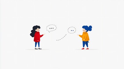 Fototapeta premium Visually captivating art showcasing an engaging conversation between two characters with clear voice modulation and visible intonation curves creating a dynamic and expressive digital
