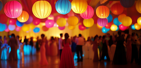 Vibrant prom party with festive atmosphere