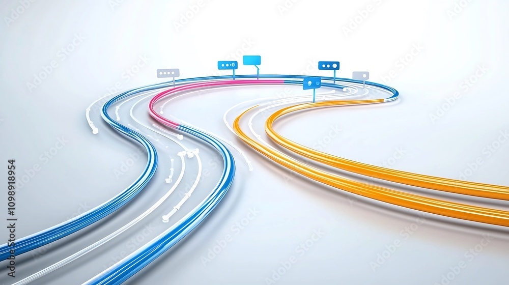 Aufkleber vibrant abstract depicting fiber optic cables with dynamic light rays symbolizing advanced technolog