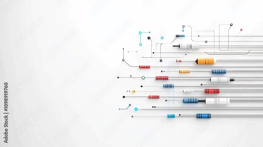 Poster highly detailed showcasing an intricate fiber optic cable design with precise light beams and strand
