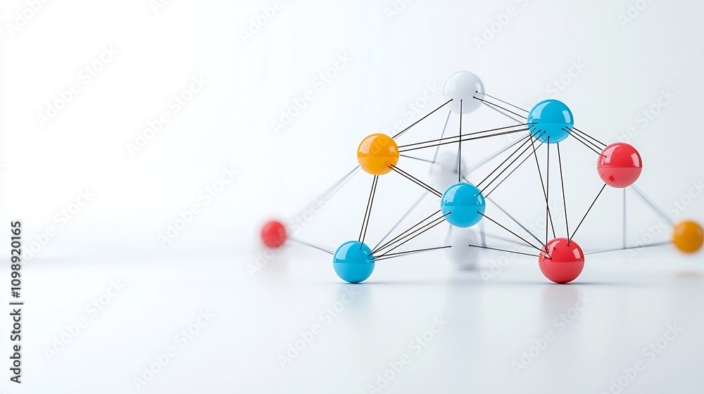 Poster A visually captivating abstract depiction of a high speed fiber optic network system showcasing vibrant light trails connecting various network nodes and hubs against a clean white background