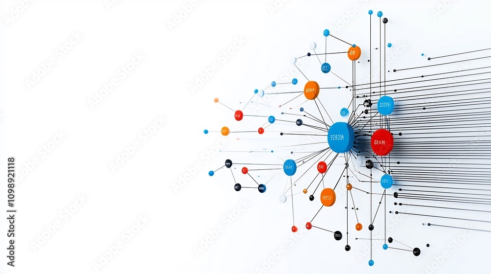 Poster Innovative fiber optic technology with glowing pathways and modern digital elements on a white background representing innovation in communication and digital transformation