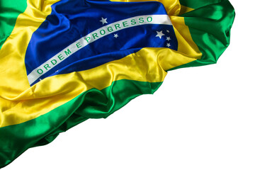 Vibrant Brazilian flag in waves