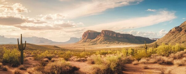 Arizona desert landscape background. ai generative