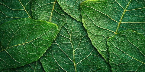 Obraz premium Abstract green background with leaf motifs and a clean, eco-friendly aesthetic.