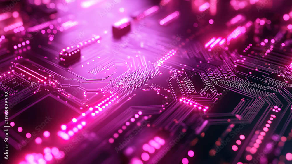 Poster abstract circuit board background showcasing futuristic technology and data processing flow