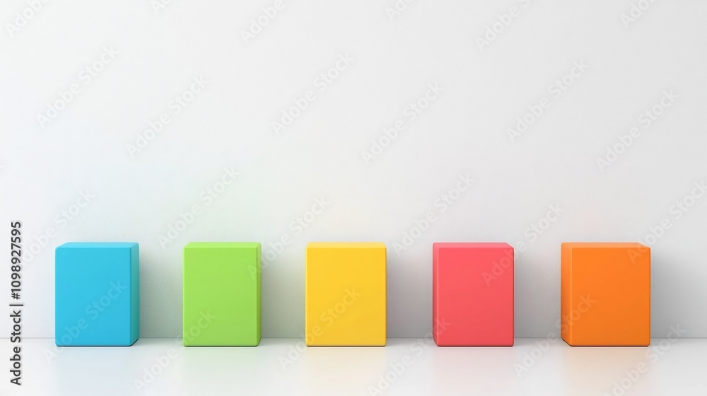 Poster colorful 3d of blocks symbolizing the elements of swot analysis strengths weaknesses opportunities a