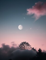 Fototapeta premium sky with moon