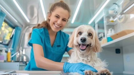 Mobile Pet Grooming Service in Modern Van