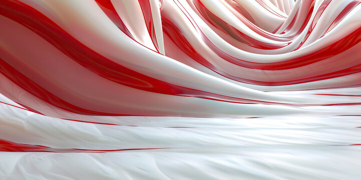 Candy Cane Canvas: A whimsical world where everything is painted in shades of white and red, reminiscent of a candy cane striped landscape.